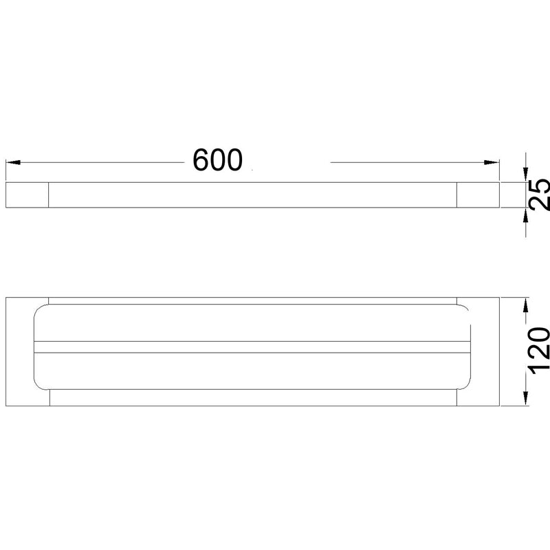 Double Towel Rail 600 -3804-600
