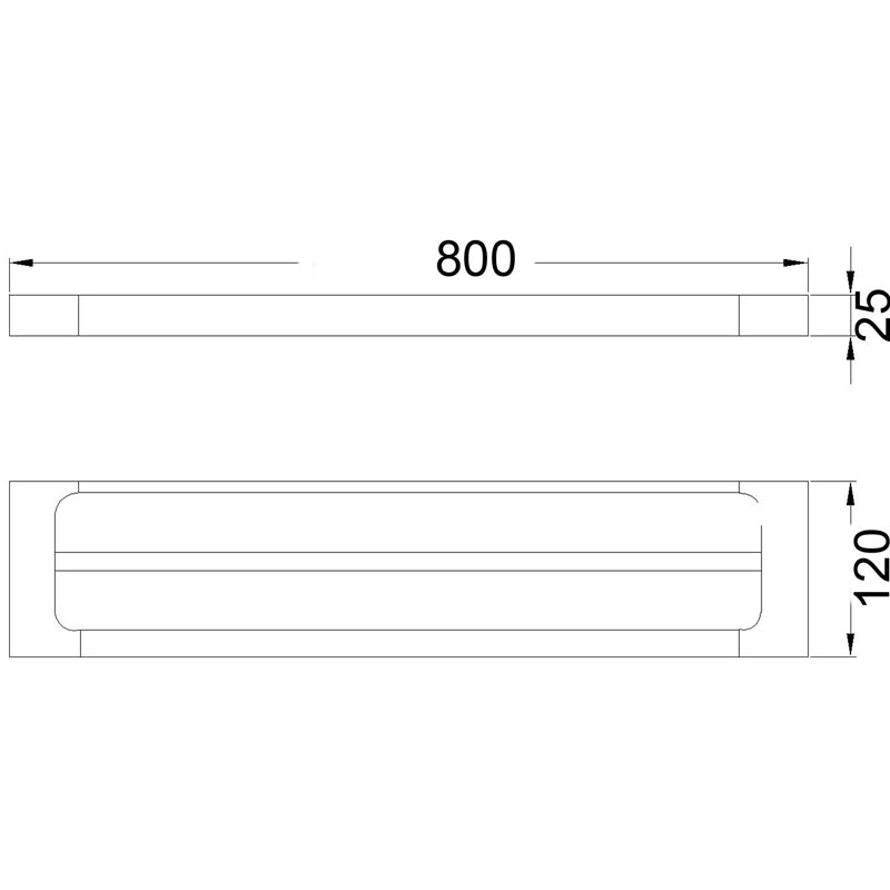 Double Towel Rail 800mm - 3804-800