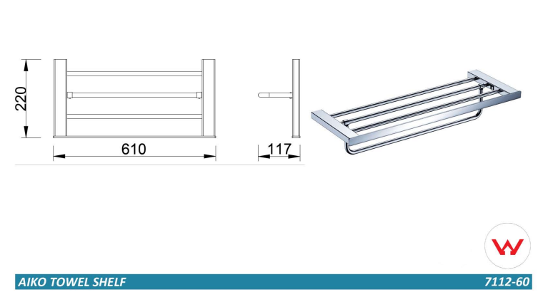Aiko Square Towel Rack - 7112-60