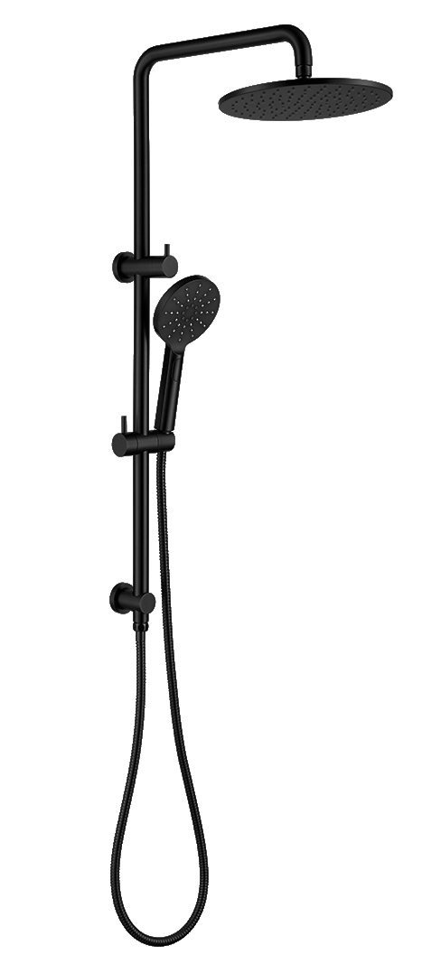 Dual Round Shower Set Matt Black -DSH-R-1H-BLK