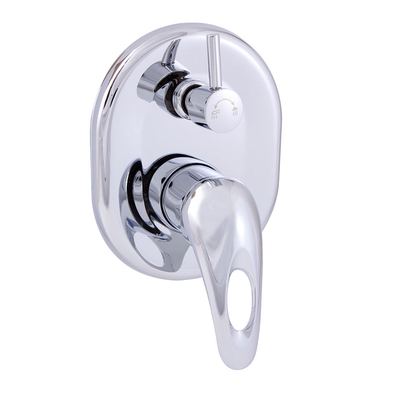 Rave Slim Rectangle Handle Wall Mixer With Diverter - PO3002SB