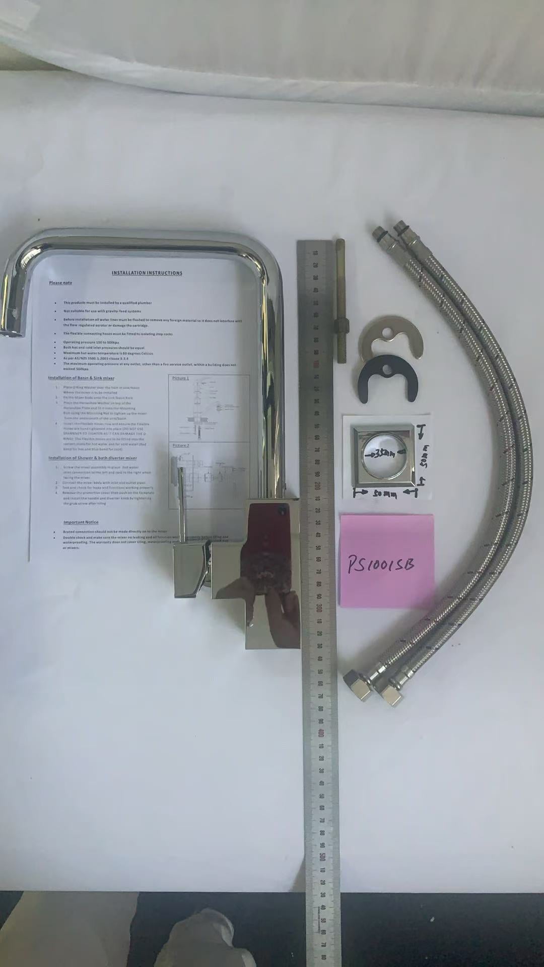 Sara Slim Rectangle Handle Sink Mixer-PS1001SB