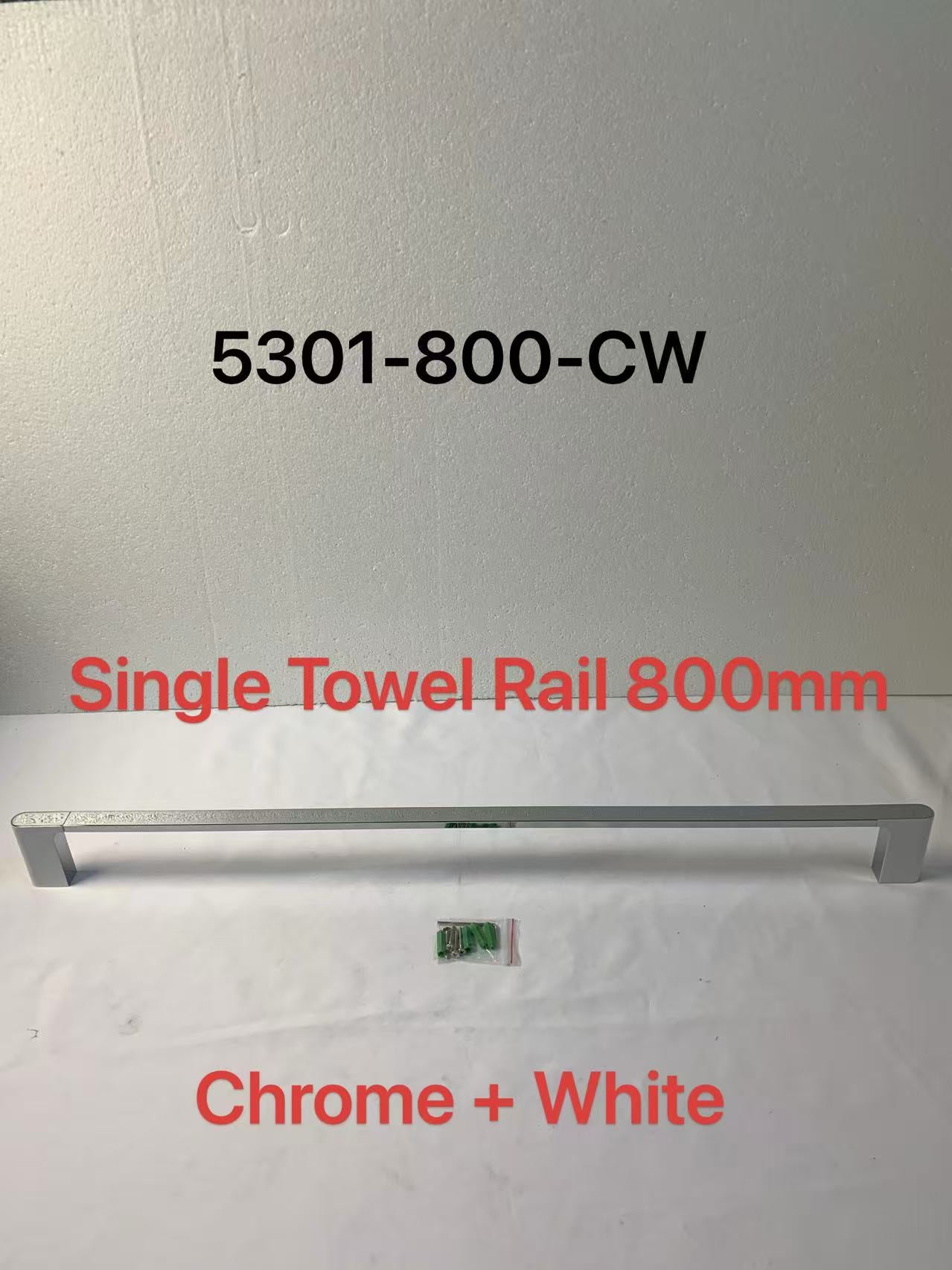 Cora Towel Rail Single Chrome / White 800mm