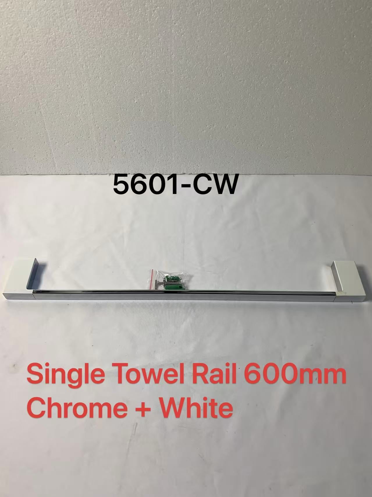 Eden Towel Rail Single Chrome / White 600mm