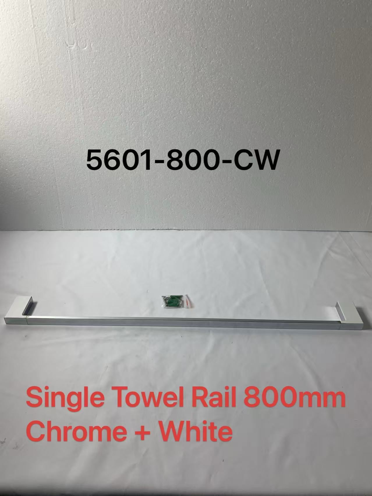 Eden Towel Rail Single Chrome / White 800mm