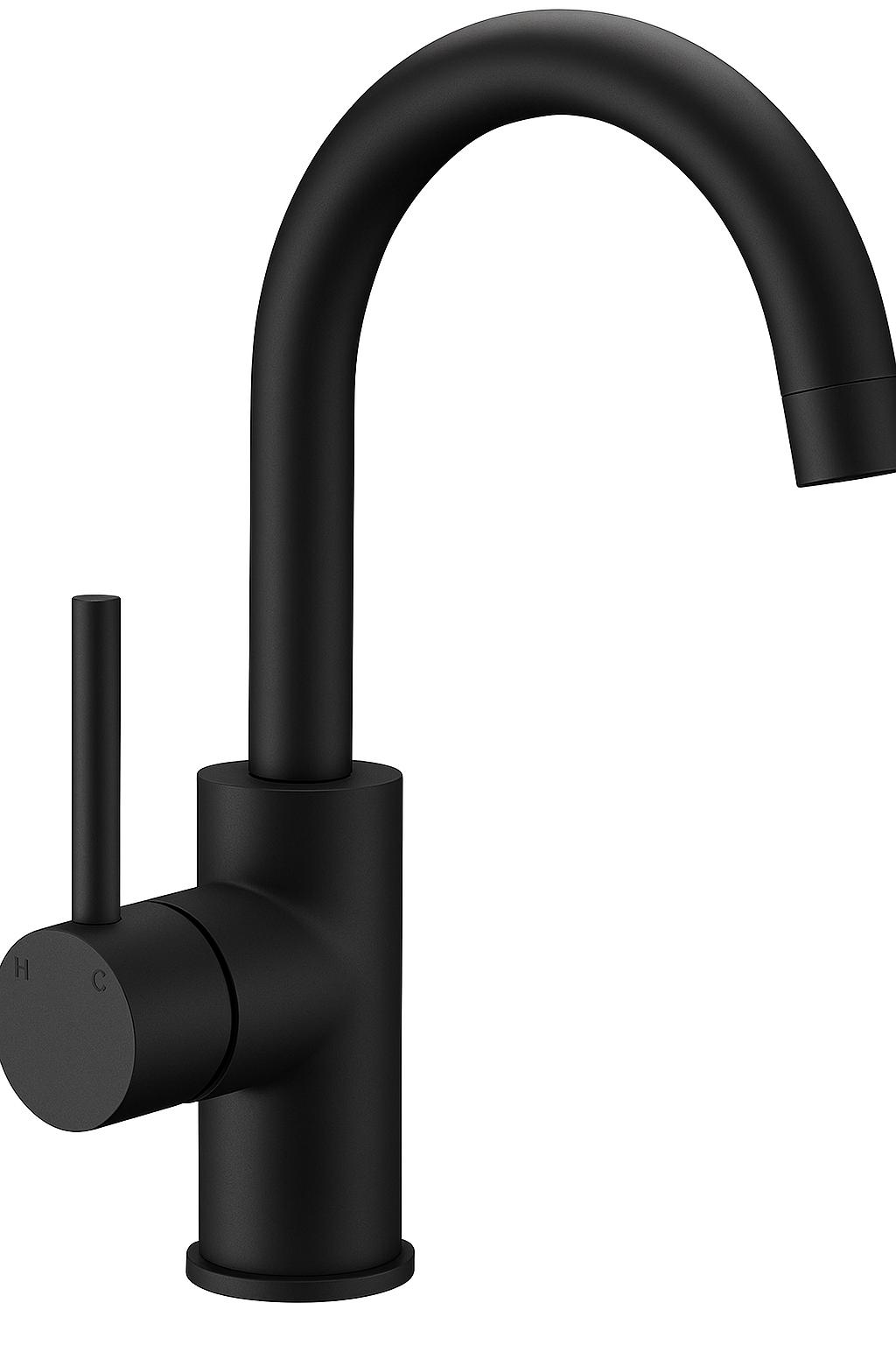 OPUS GOOSENECK BASIN MIXER MATT BLACK - HN-PC-2002SB-B