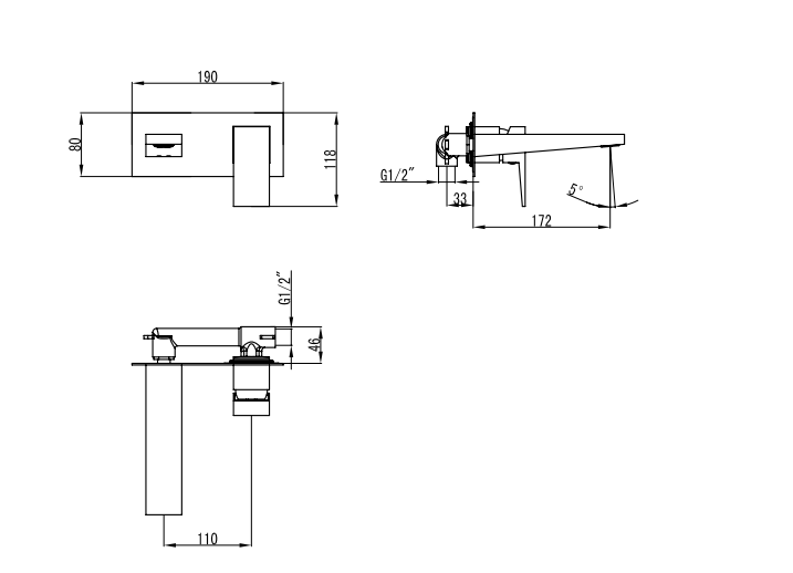 Veleta Wall Basin Mixer Set - 552687 | HYB55-601