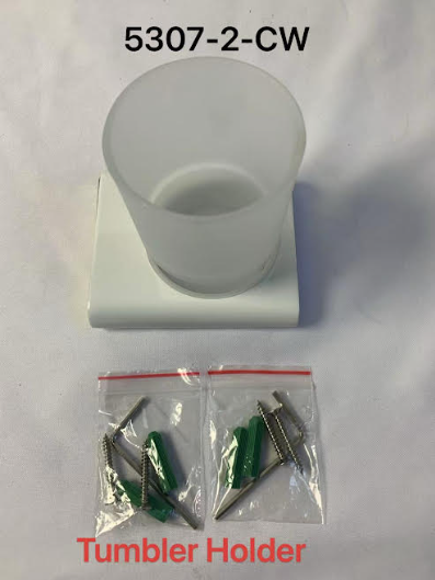 Cora Tumbler Holder Single Chrome / White -5307-2-CW