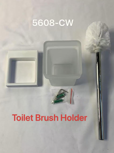 Eden Toilet Brush Set Chrome / White - 5608-CW