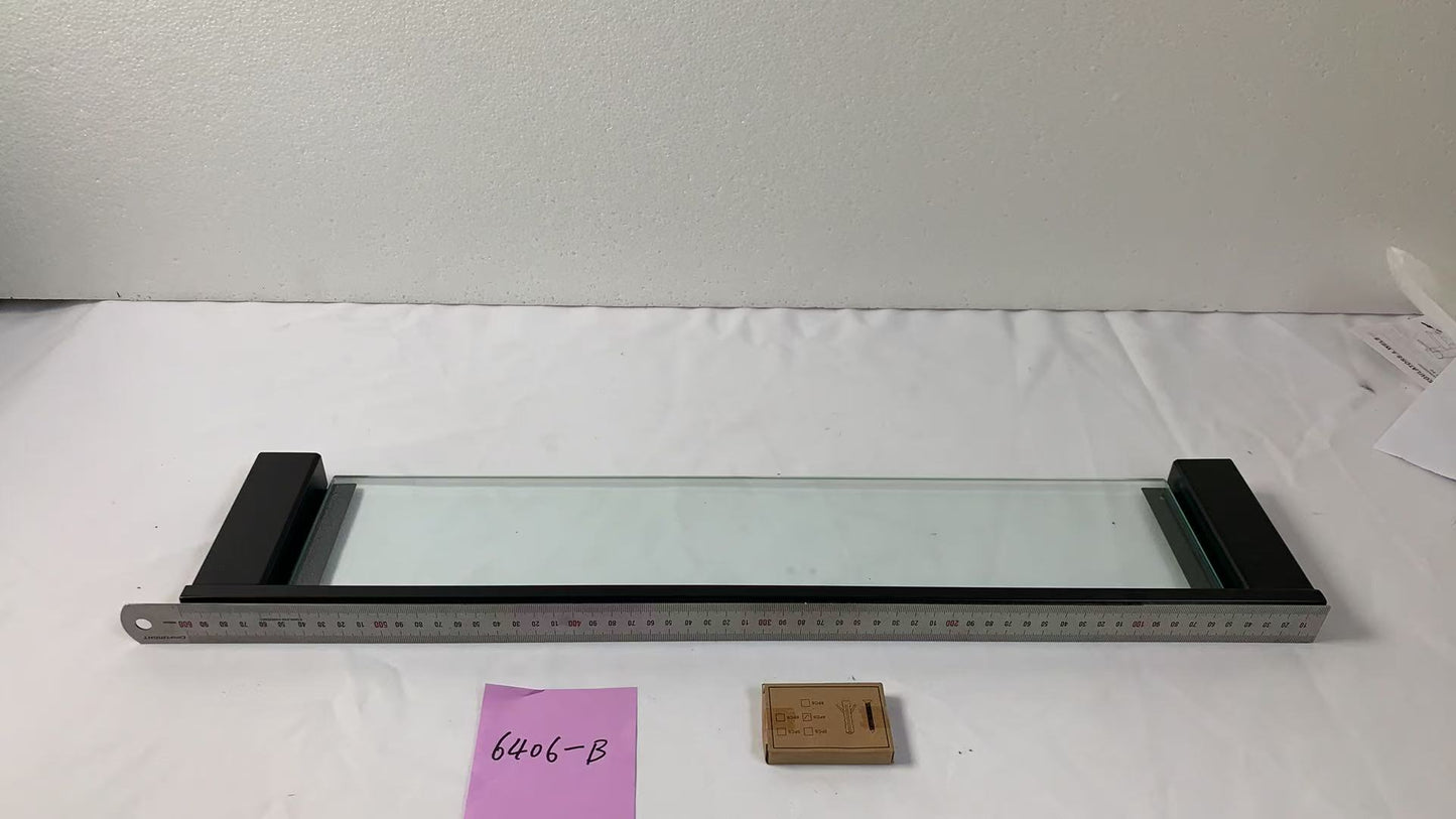 Rosa Shelf Glass Matt Black - 6406-B-600
