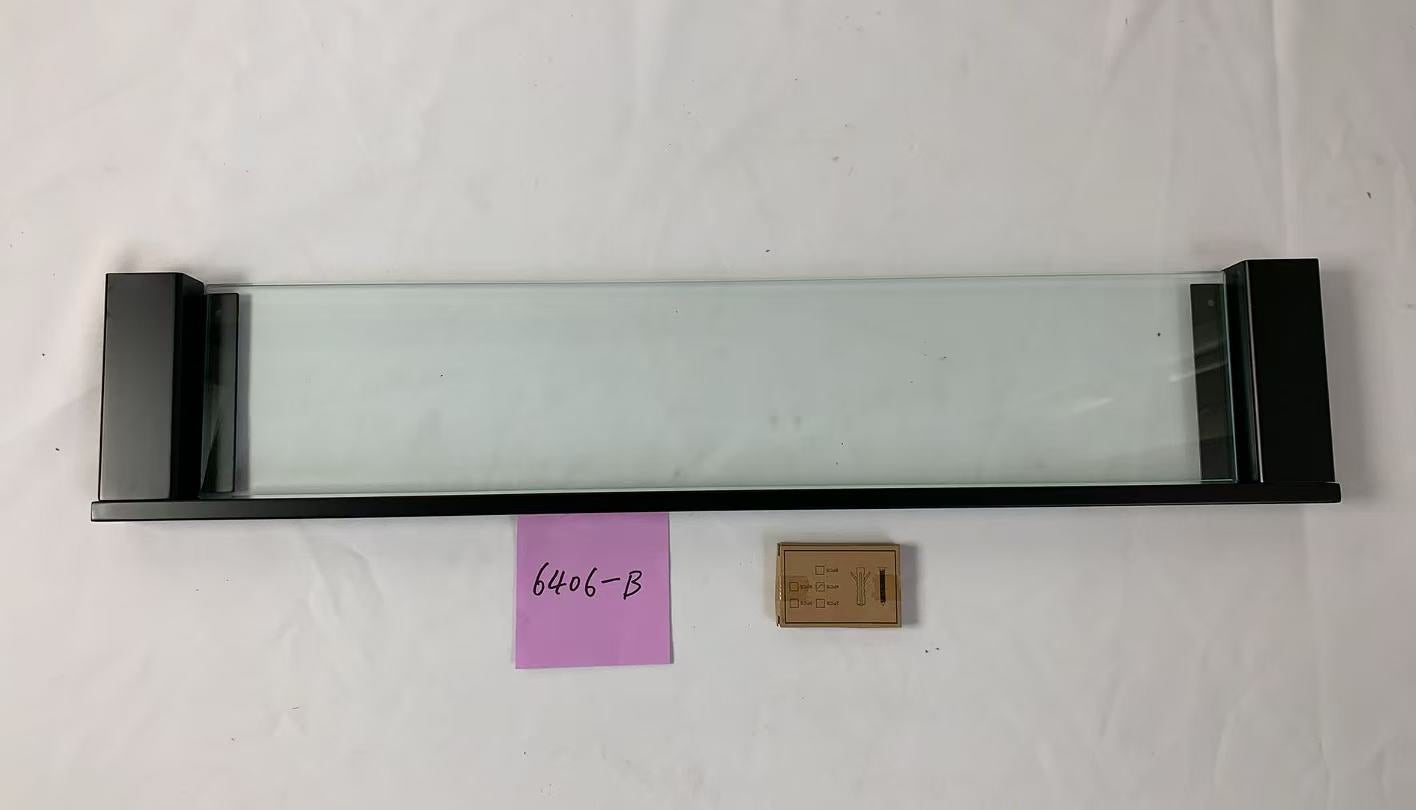 Rosa Shelf Glass Matt Black - 6406-B-600