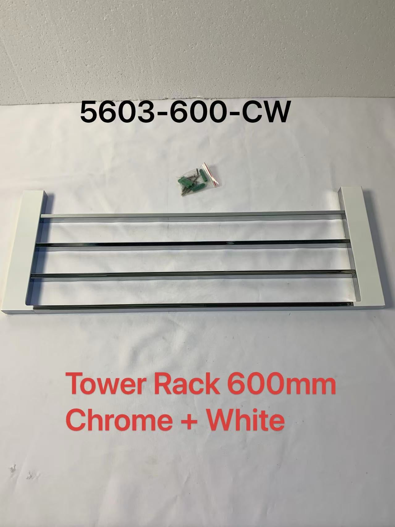 Eden Towel Rack Chrome / White -5603-600-CW