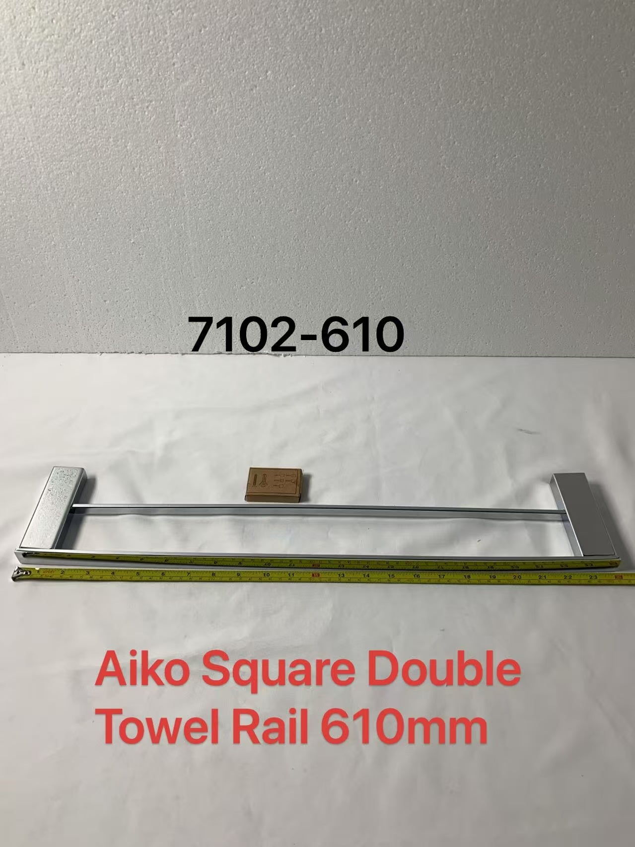 Aiko Square Double Towel Rail 610 mm -7102-610